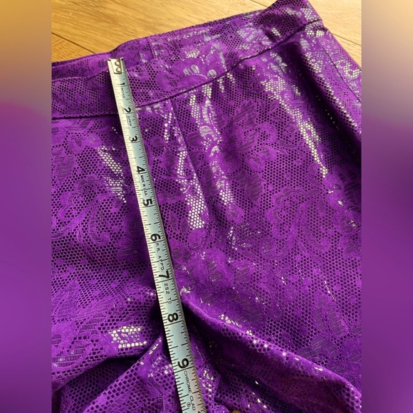 Wilsons Leather Maxima Funky Flare Fit Purple Pants Sz 2 Vtg Boho Moto Festival - Picture 8 of 8